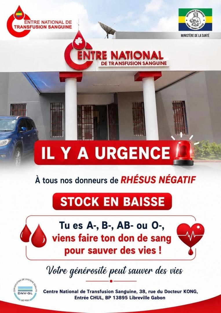 A-, B-, AB-, O- : le CNTS alerte sur la pénurie de sang